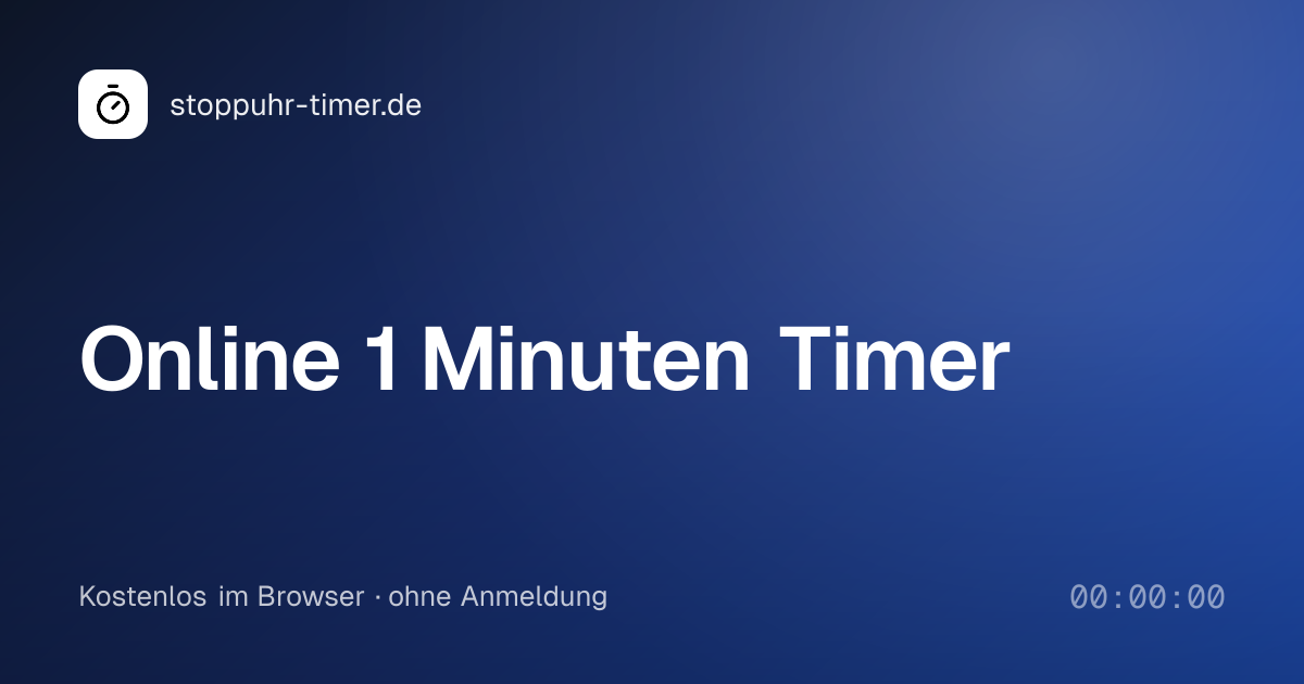 Timer Minuten Online 1 Minuten Timer | Stoppuhr-Timer.de